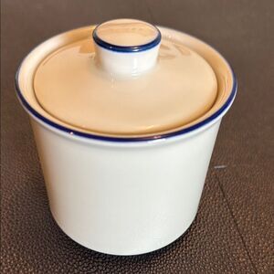 Westminster Blue Mist  Cream and Blue Ceramic Sugar Bowl Farmhouse Japan